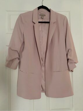 H&M Blush Pink Open-Front Blazer Jacket